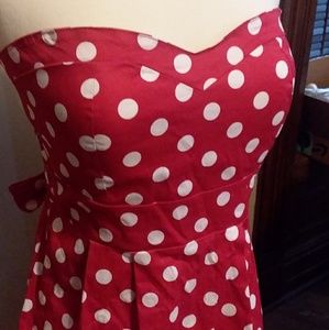 Retro red polka dot dress